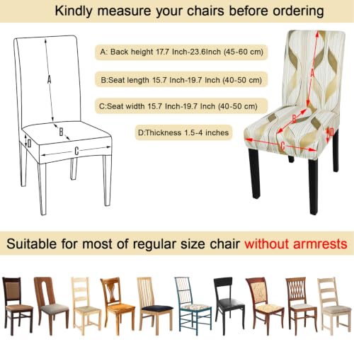 Pattern Chair Covers for Dining Room Set of 6