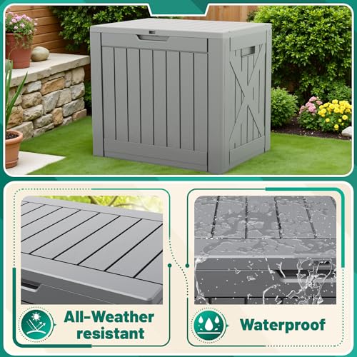 40 Gallon Deck Box Lockable Outdoor Storage Box Waterproof for Patio