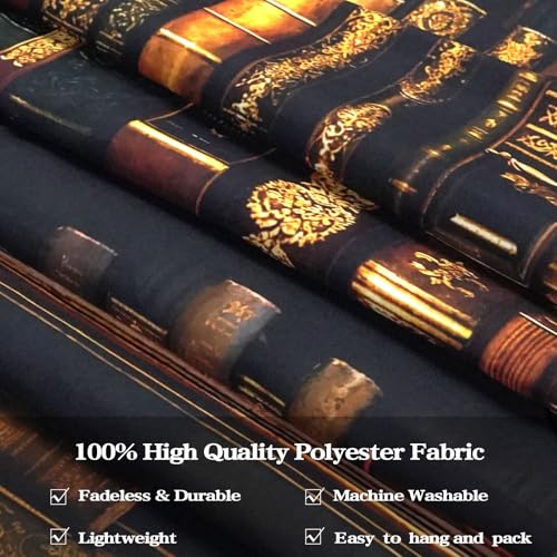 Vintage Bookshelf Tapestry Medieval Art Book Tapestries Wall Hanging Gothic Dark Academia Retro Library Backdrop Tapestry for Bedroom Living Room Dorm Study Classroom 90× 68 inch