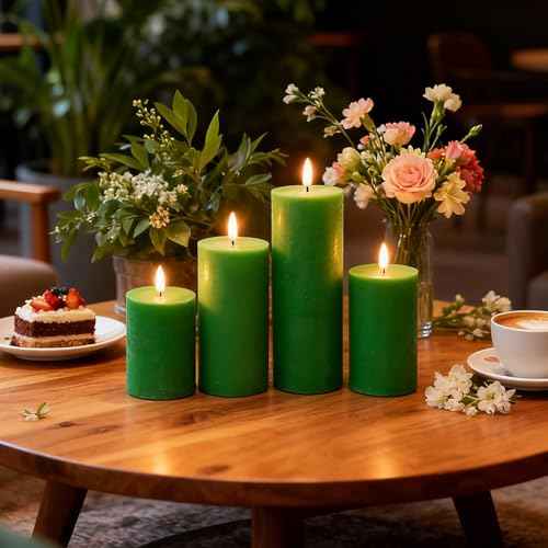 Green Flameless Candles (4 Count)