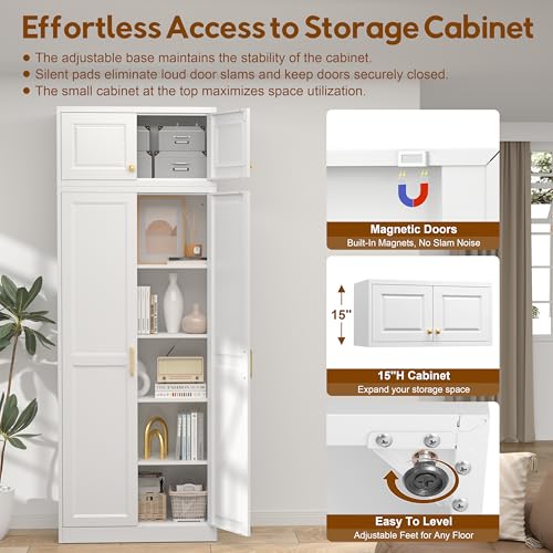 86.6" Kitchen Pantry Cabinet