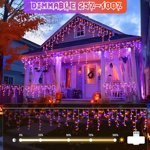 Orange and Purple Halloween Lights Outdoor (38.8 Foot)