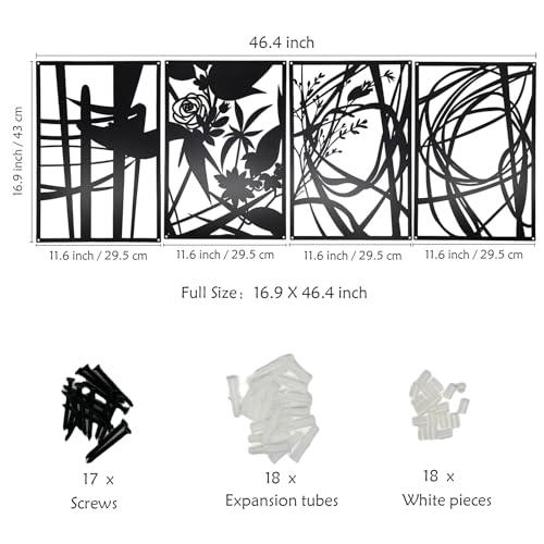 4 Pack Minimalist Metal Wall Art Decor (4 Count)