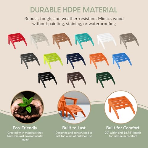 Outdoor Patio Adirondack Ottoman Foot Rest