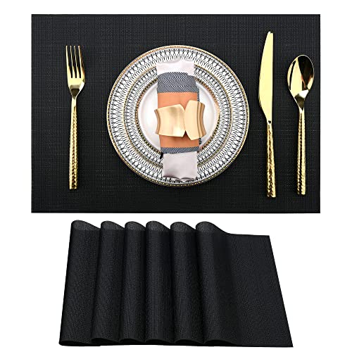 Black Placemats Set of 6 (6 Count)
