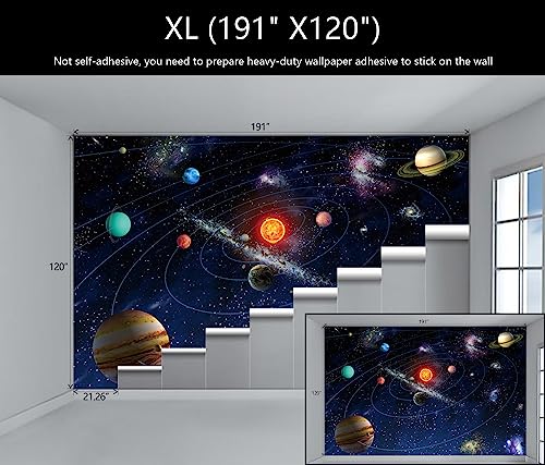 Galaxy Kids Wallpaper Cosmic Planet Wall Mural for Nursery Boy Room