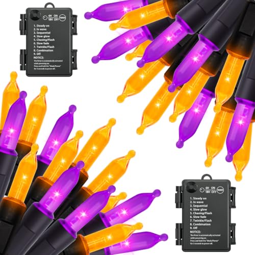 Halloween Orange Purple & Green Lights Decorations (50 Count)
