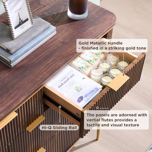 Fluted 7 Drawers Dresser for Bedroom