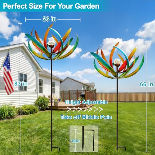 83 Inch Solar Wind Spinner Outdoor Metal