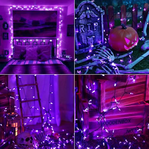 Purple Halloween String Lights Battery Operated