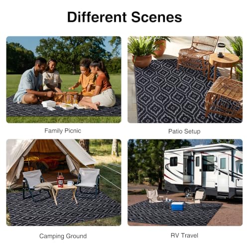 Outdoor Rug 5x8 ft Waterproof Reversible Floral Mat (40 Sq Ft)
