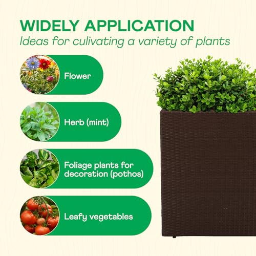 All Weather Wicker Planter Raised Garden Bed