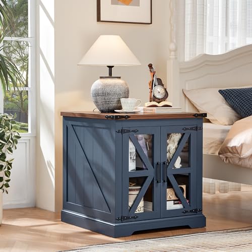 24'' End Table with Charger for Living Room