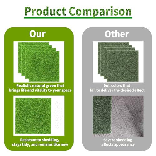 24 Pcs 6 X 6 Inch Fake Grass Decor for Crafts (24 Count)