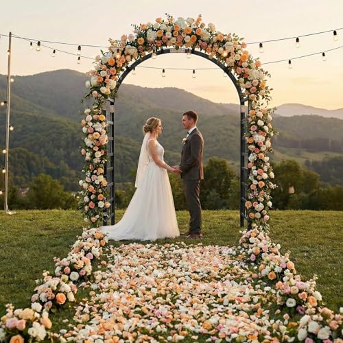 7Ft Black Wooden Arbor Arch