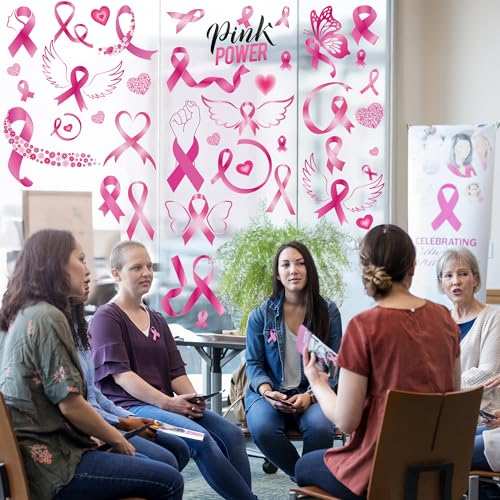 9 Sheets Breast Cancer Awareness Window Clings (9 Count)