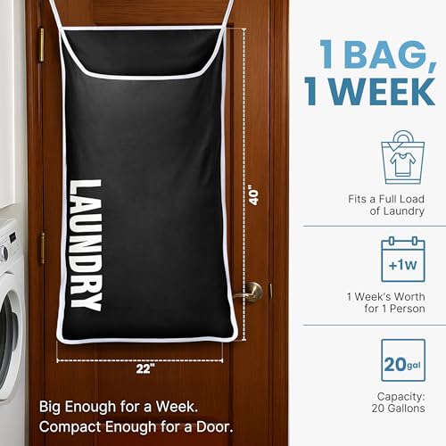 Hanging Laundry Hamper Bag XL 40x22"