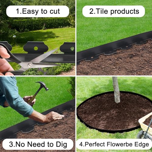2 Inch Tall 100 FT Garden Edging Kit with 120pcs Spikes (120 Count)