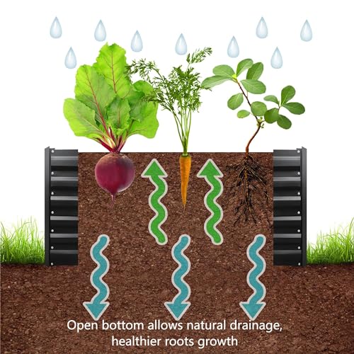 8x2x2FT Black Metal Raised Garden Bed Kit