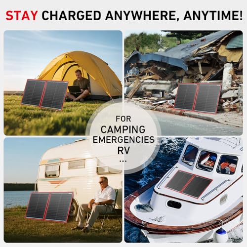 100W Portable Foldable Solar Panel Kit with Charge Controller