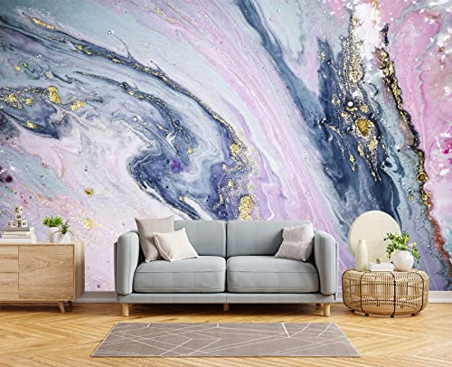Gilding Marble Pink wall Mural Wallpaper for Bedroom 137" x 100" (95.12 Sq Ft)