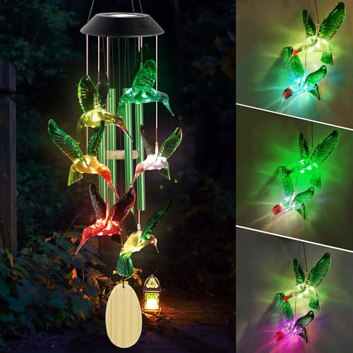 Hummingbird Solar Wind Chimes Outdoor