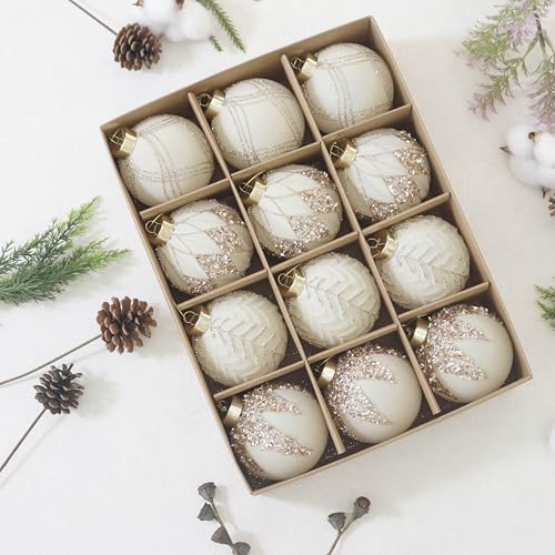 3.15IN Velvet Ornaments for Christmas Tree (12 Count)