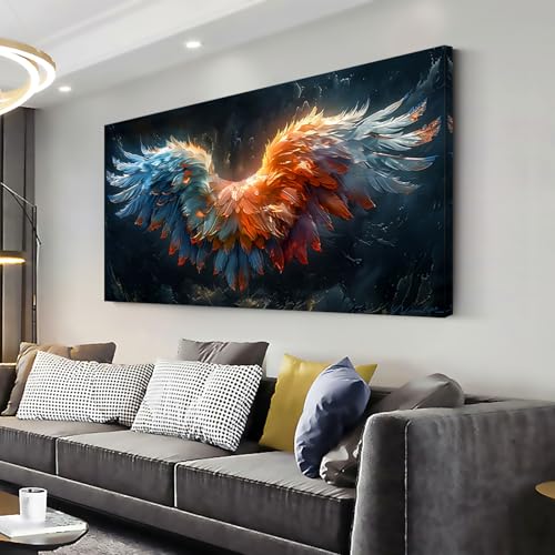 Beautiful Colorful Angel Wings Religion Wall Art Decor Artwork for Girls Room Bedroom Living Room