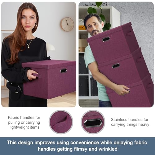 Storage Bins with Lids Fabric Closet Organizers Cubes Office Organization (3 Count)
