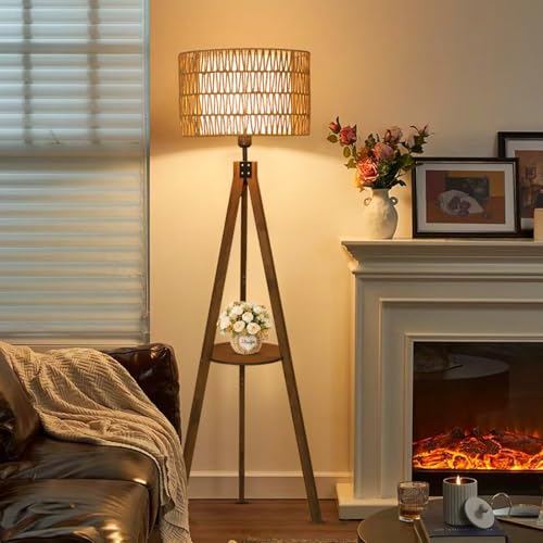Boho Tripod Floor Lamps for Living Room