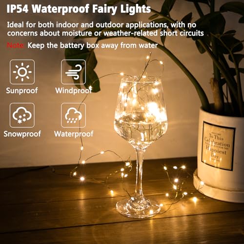 4 Pack Timer Christmas Fairy Lights Battery Operated 16.4FT 50 LED (200 Count)