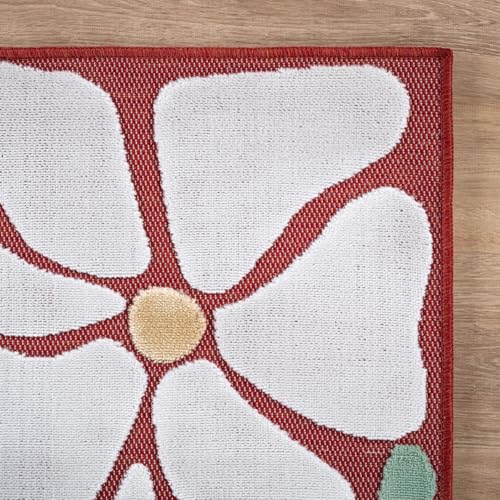 Outdoor Rug 8x10 Modern Floral Tropical Area Rugs for Outdoor and Indoor Patio Easy to Clean Non Shedding Living Room Porch Garden Washable Outside Carpet (80 Sq Ft)