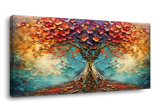 Beautiful Colorful Tree Amazing Art Plants Wall Art Decor Artwork for Living Room