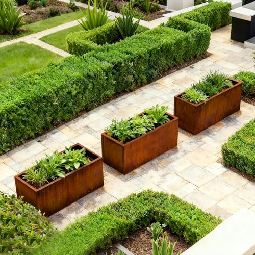 Corten Steel Planter Box 32" L x 16" W x 16" H