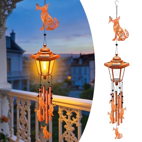 Dog Solar Wind Chimes for Outside