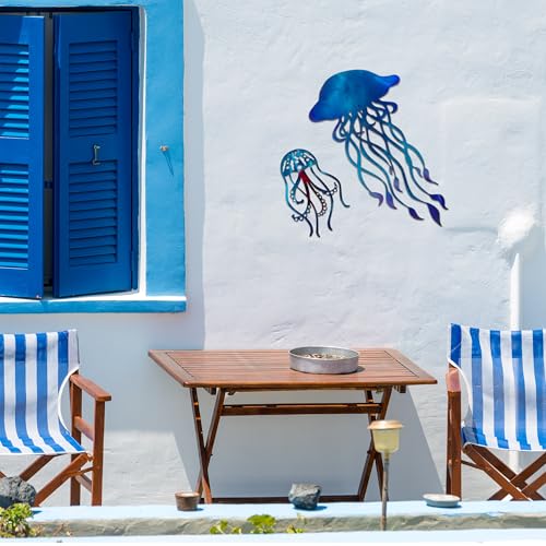 Metal Jellyfish Wall Decor (2 Count)