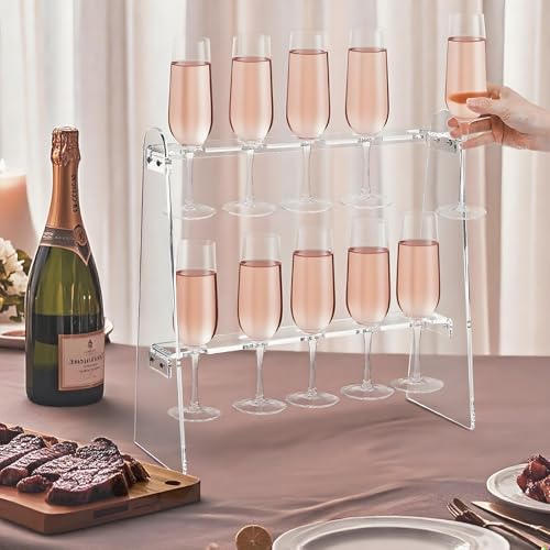 2 Tier Champagne Flute Glass Holder Stand