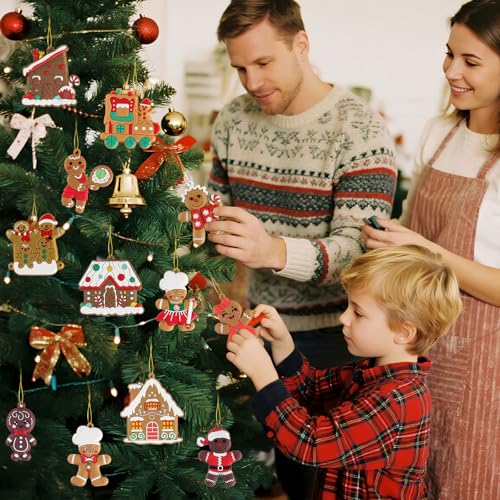 24pcs Gingerbread Man Ornaments for Christmas Tree (24 Count)