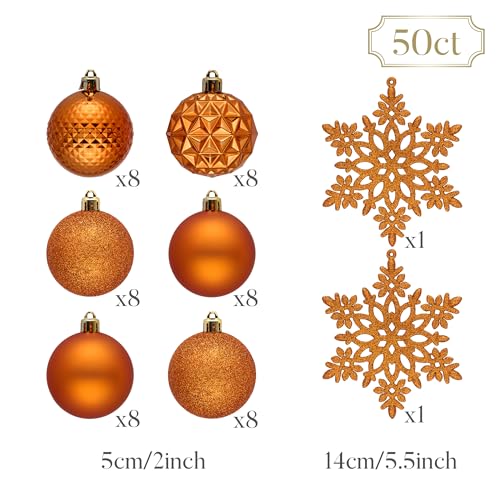 50ct Christmas Tree Decorations Ball Ornaments 2 Inches (50 Count)