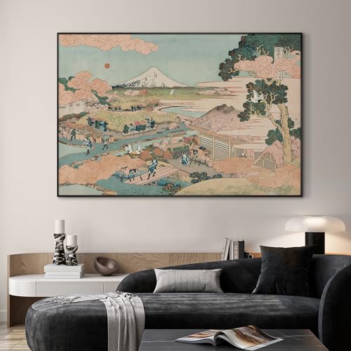 46"x72" Extra Large Framed Wall Art Japanese Ukiyo