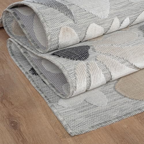 Outdoor Rug 6x9 Modern Floral Tropical Area Rugs for Outdoor and Indoor Patio Easy to Clean Non Shedding Living Room Porch Garden Washable Outside Carpet (58.5 Sq Ft)