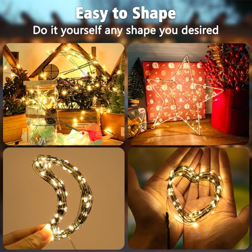 4 Pack Timer Christmas Fairy Lights Battery Operated 16.4FT 50 LED (200 Count)