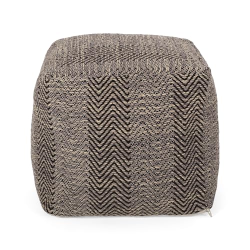 Boho Handmade Fabric Cube Pouf Ottoman Foot Stool
