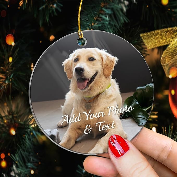 Personalized Dog Photo Christmas Ornaments