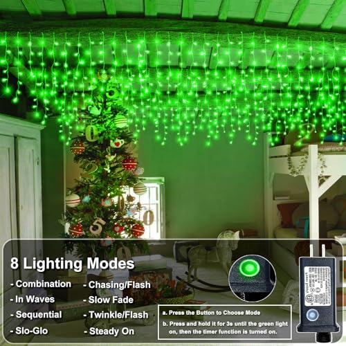33FT 400 LED Icicle Lights for Outside