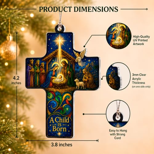 Nativity Cross Christmas Ornament 2026