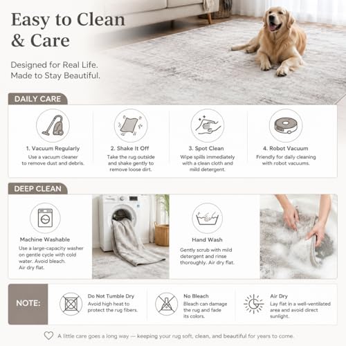 8x10 Area Rug for Living Room Bedroom Washable (80 Sq Ft)