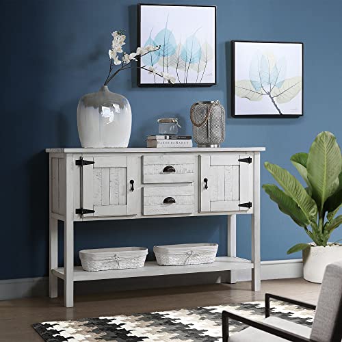 Solid Wood Console Table for Entryway Sofa Table with Drawers