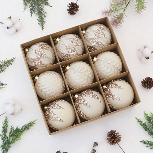4IN Velvet Ornaments for Christmas Tree (9 Count)