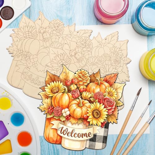 Unfinished Fall Wreaths Wood Crafts to Paint Set of 3 (3 Count)